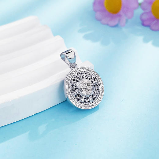 【限时8.8折】【线上铂金馆】PT950 #八宝罗盘 【国际铂金协会】铂金镂空八宝罗盘吊坠(BDZ00246)预售产品下单后不退款不退货不换货不补差价) 商品图2