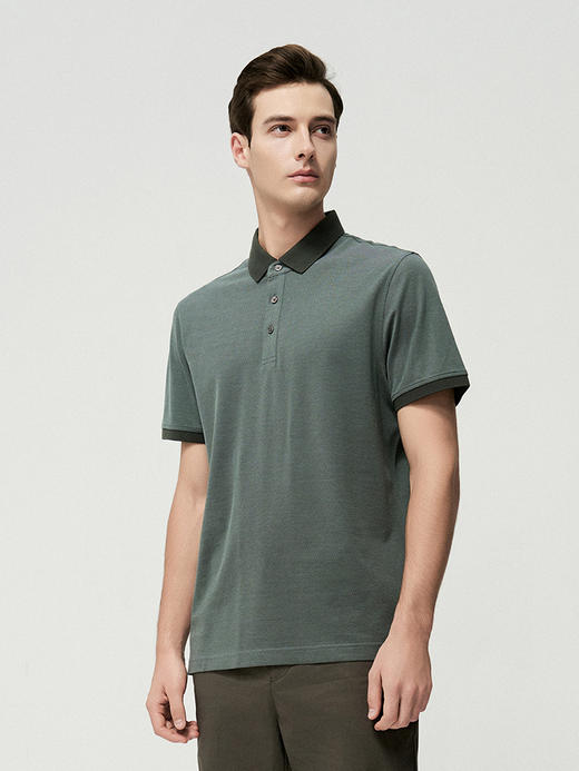 【棉+桑蚕丝POLO衫】25年夏季新品男士纯色舒适透气短袖休闲上衣 商品图2