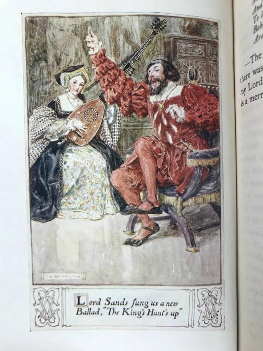 含藏书票！1906年 安妮·曼宁《托马斯·莫尔的管家》 C.E.布洛克23幅彩色插图 漆布精装32开 商品图14