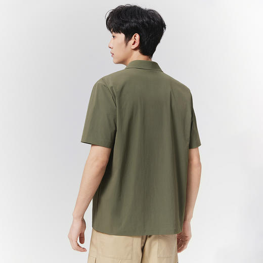 GXG男装25夏季简约翻领工装休闲垂顺轻薄男式短袖衬衫K&C 商品图9