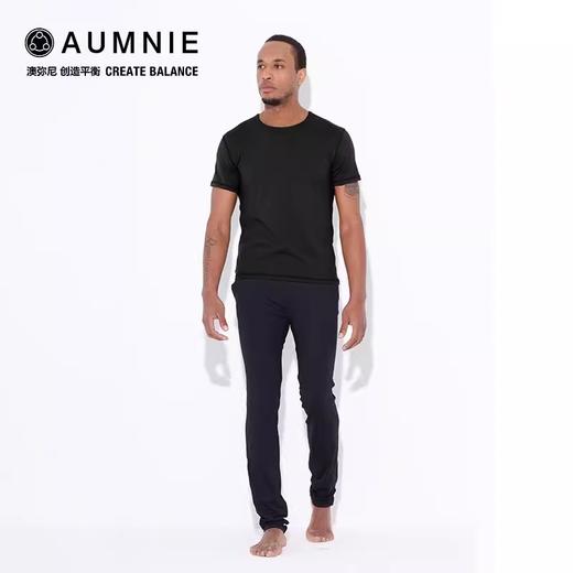 AUMNIE澳弥尼冰霜T恤男款纯黑色休闲百搭款上衣短袖 商品图2