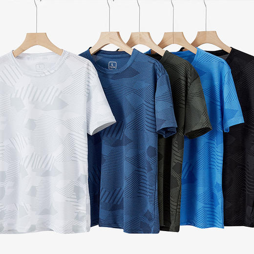 能降温的冰丝T恤UPF50+防晒短袖t恤男夏季凉感透气男士运动排汗宽松半袖冰感上衣 商品图1