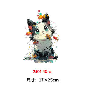 卡通图案小猫咪烫画印花贴新款DIY热转印电熨斗烫画衣服