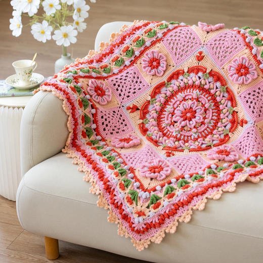 苏苏姐家缤纷花语毯手工DIY编织钩针毯子自制羊毛毛线团材料包 商品图3