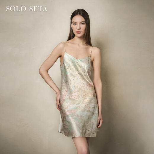 Solo seta22姆米女士真丝印花睡裙桑蚕丝吊带短裙2025年秋冬新款 商品图0