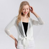 丁摩新款桑蚕丝网眼针织披肩防晒衣女真丝薄款七分袖外搭小外套夏AL25014 商品缩略图5