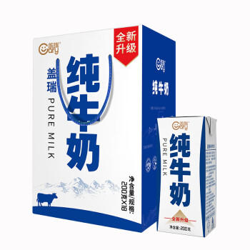 天润新疆盖瑞全脂儿童早餐纯牛奶200g*18盒 礼盒装 /水饮冲调 /常温奶 /基础牛奶 商品图2