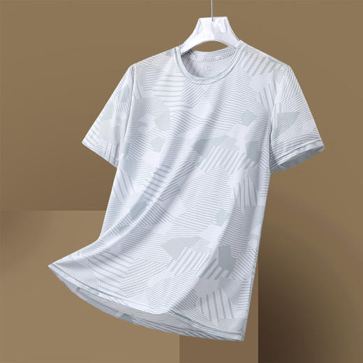 红览夏季男士短袖迷彩大码圆领T恤运动休闲户外跑步健身速干凉感上衣AL8902 商品图1