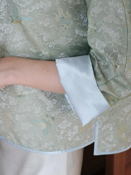 盛唐牡丹| 金鱼水藻纹真丝异色罗外套 商品图3