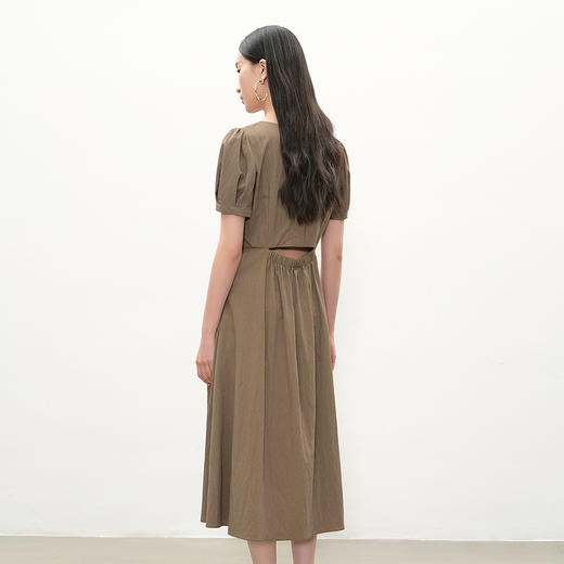 NEELLY纳俪商场同款夏季新款法式复古方领连衣裙女收腰显瘦长裙N25051Y01128 商品图1