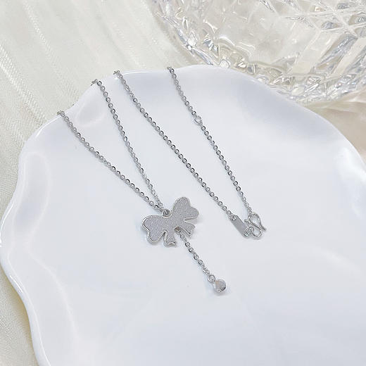 【限时8.8折】【线上铂金馆】PT950 #在逃公主 【国际铂金协会 精品】铂金空心可调节流苏蹦迪珠鱼鳞蝴蝶结套链(ACPTTL00023)预售产品下单后不退款不退货不换货不补差价) 商品图1