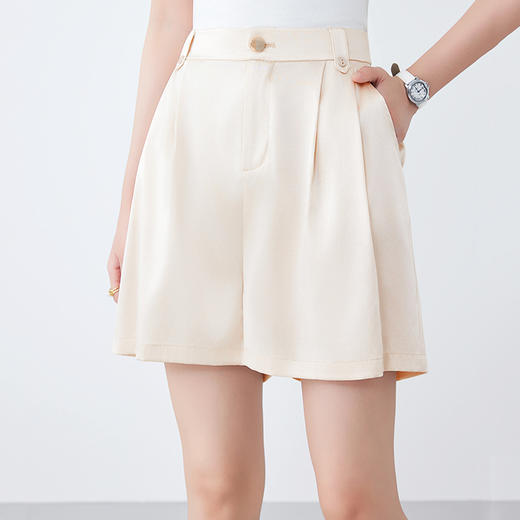 「高货oyg」全新升级【铂金会员293/天猫399/差价106】(10535)洛诗琳缎面真丝女裤2025夏季新款高腰显瘦纯色桑蚕丝短裤 商品图0