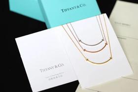 TIFFANY & CO.蒂芙尼 T 系列 Smile 笑脸 V金 项链 多尺寸无钻（XTY）