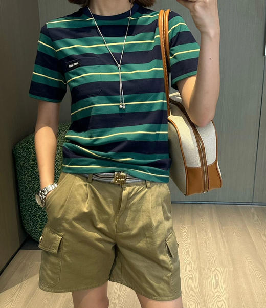 miumiu女士条纹短袖T恤061002 商品图1