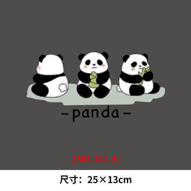 黑白熊猫烫画印花贴新款DIY衣服装饰热转印白墨烫画