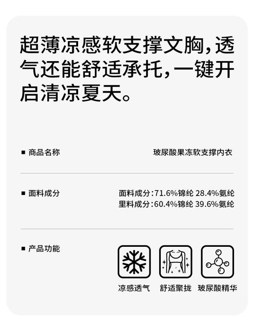 【GZ】无忧购59元2件超薄凉感果冻软支撑内衣文胸332（截单后3-5天发货) 商品图1