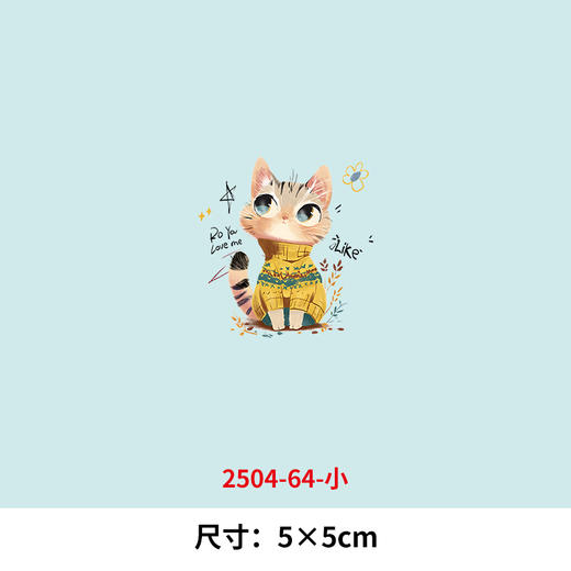 卡通小猫咪烫画印花贴新款做衣服DIY热转印胶片白墨电熨斗烫画 商品图2