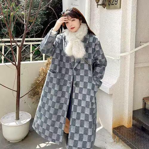【诗铭洛可】XC7714棋盘格内里夹棉大衣B12-1 商品图0