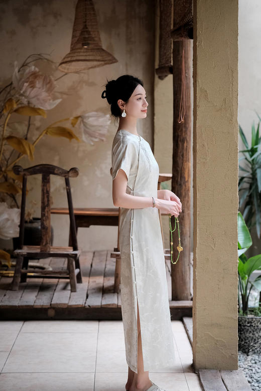 盛唐牡丹| 织金莲花纹真丝女裙(尺码偏小) 商品图6