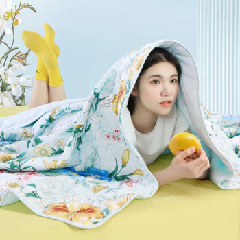 富安娜被子夏凉被纯棉七孔抑菌空调被双人可水洗夏薄被3.5斤230x229cm 商品图3