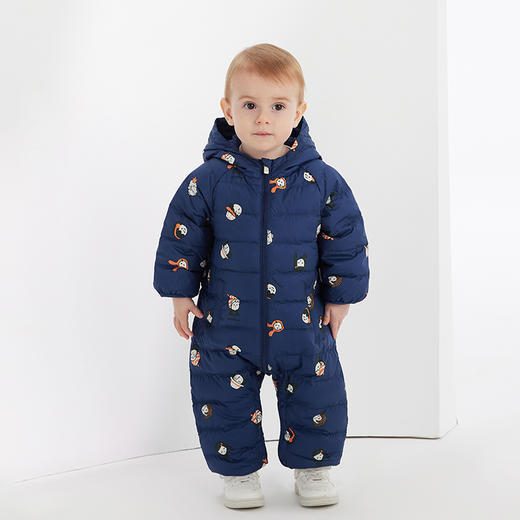 英氏【反季特惠】宝宝连帽羽绒服冬季外出可爱婴儿羽绒服保暖超韧绒 商品图3