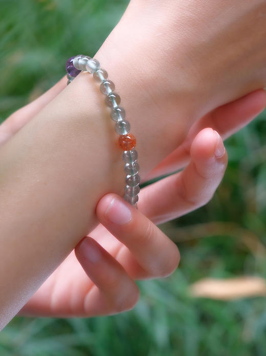 巧也【禅韵.晶石手札】6mm葡萄晶配多彩水晶珠手珠国风手串禅意风 商品图6