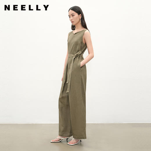 NEELLY纳俪商场同款夏季新款无袖衬衫式连体裤女气质显瘦休闲裤N25051Q01137 商品图0