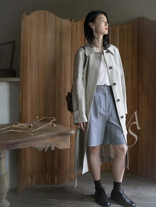 Margaret Howell 白色意大利羊绒镂空针织短袖Polo衫 商品图3