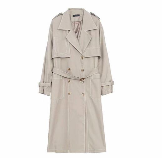 双十二福利！【诗铭洛可】XCA418风衣外套明线双排扣大码外套 商品图3