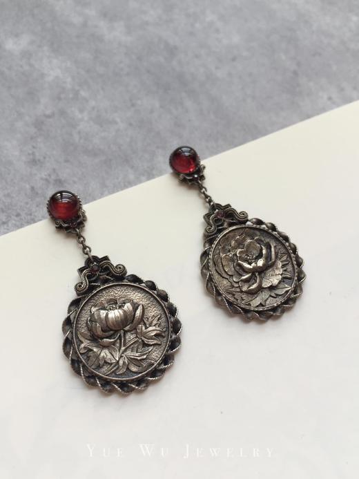 花丝牡丹耳坠（定制需10天） ○悦物Jewelry 商品图1