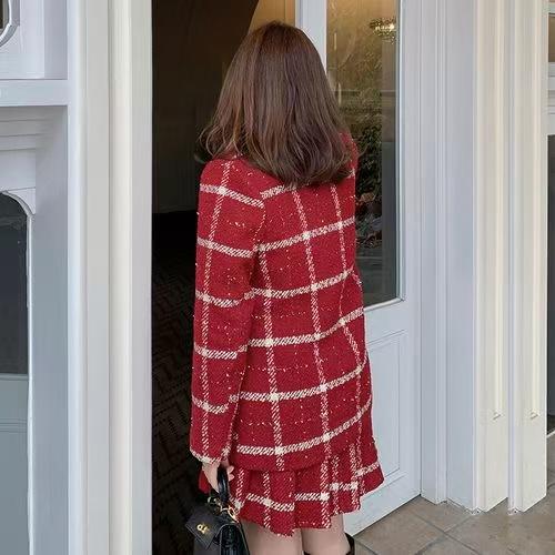 【诗铭洛可】XCA476小香风夹棉外套/压褶半裙B9-2 商品图5