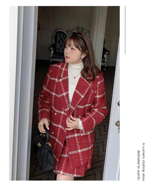 【诗铭洛可】XCA476小香风夹棉外套/压褶半裙B9-2 商品图3