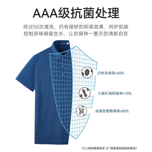 十如仕无水染短袖男士运动户外半袖翻领休闲透气POLO衫-P02-06 商品图7