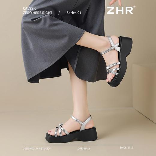 ZHR则则蝴蝶结凉鞋2025新款厚底罗马松糕底凉鞋气质百搭洋气女鞋 商品图8