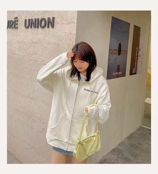 【诗铭洛可】W574刺绣卫衣连帽毛圈棉外套A12-3 商品图3