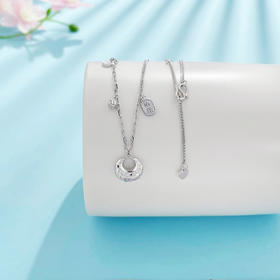 【限时8.8折】【线上铂金馆】PT950 #招财纳福 铂金空心AB调节葫芦招财纳福牌吊饰刻面胖福套链(PTTL00067)预售产品下单后不退款不退货不换货不补差价)