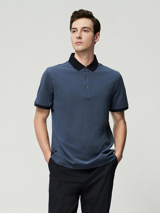 【棉+桑蚕丝POLO衫】25年夏季新品男士纯色舒适透气短袖休闲上衣 商品图5