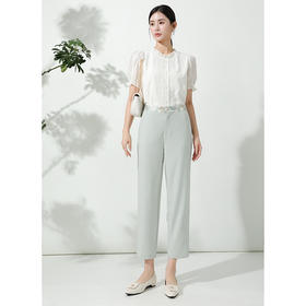 女裤春夏季款韩版拼接撞色国风腰头萝卜裤    AC-5T7235