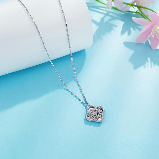 【限时8.8折】【线上铂金馆】PT950 #复古风 铂金空心调节四方如意套链(PTTL00120)预售产品下单后不退款不退货不换货不补差价) 商品图1