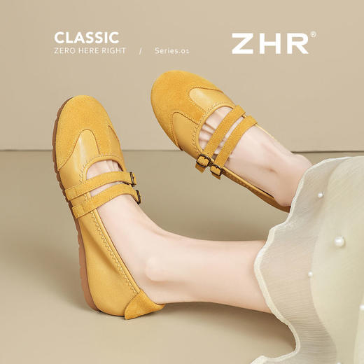 ZHR则则平底玛丽珍鞋2025新款一脚蹬软底浅口单鞋ins简约通勤女鞋 商品图1