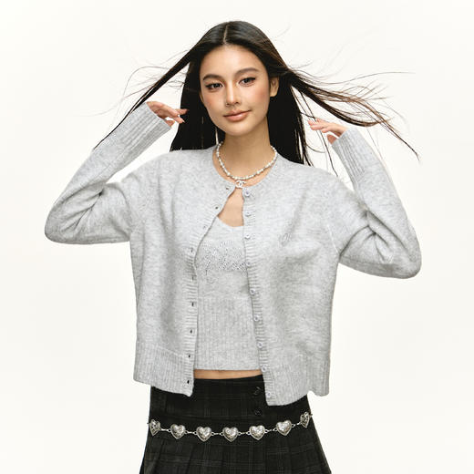 Ariseism 美式复古针织吊带上衣两件套套装女春秋新款 商品图2