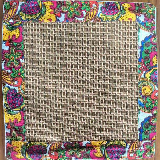 凉席艾绒坐垫 藤席坐垫 民族风 商品图3