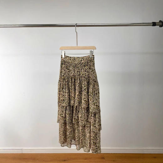 法式碎花茶歇裙！2025印花度假垂感荷叶边蛋糕半裙！女款复古高腰中长裙！ 商品图4