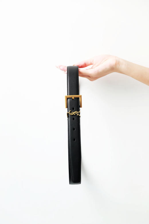 显腰身啊啊啊，女神气质全开。复古纯铜手工黑色方扣腰带C061088 商品图4