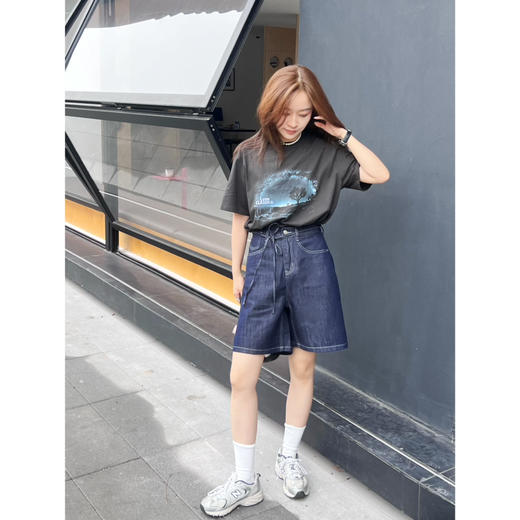 特  2506306    A字版型 宽松弹力中裤 商品图4