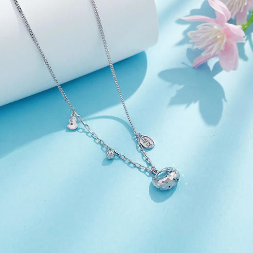 【限时8.8折】【线上铂金馆】PT950 #招财纳福 铂金空心AB调节葫芦招财纳福牌吊饰刻面胖福套链(PTTL00067)预售产品下单后不退款不退货不换货不补差价) 商品图2