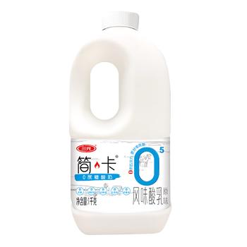 三元简卡0添加蔗糖原味风味酸乳酸牛奶1kg/桶 低温奶 酸奶 丁禹兮推荐 商品图2