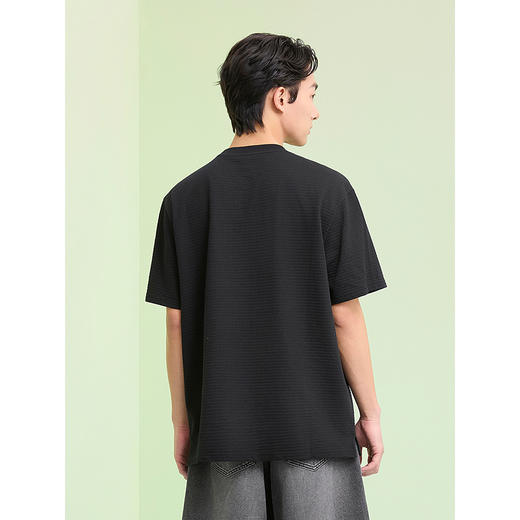 GXG男装 圆领T恤肌理材质上衣双色短袖针织 2025夏季热卖 商品图3