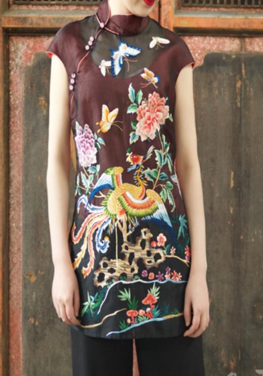 盛唐牡丹|真丝绡手绣上衣(盛唐牡丹与非遗传承人王小潇联名系列) 商品图0