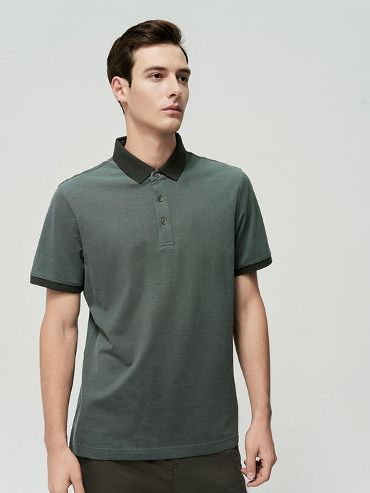 【棉+桑蚕丝POLO衫】25年夏季新品男士纯色舒适透气短袖休闲上衣 商品图1